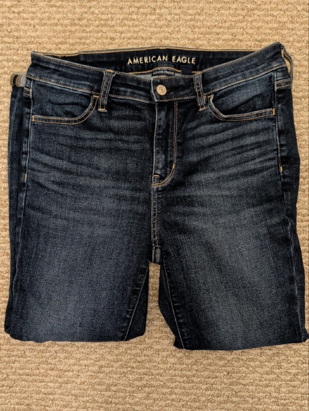 American Eagle Outfitters Women's Dark Blue High Rise Jegging Crop Jeans Size 10 - Picture 2 of 8